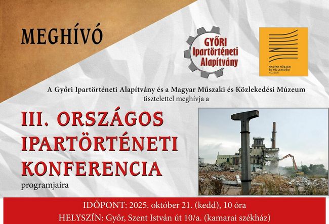 III. Hungarian Industrial Heritage Protection Conference 2025 Conference banner