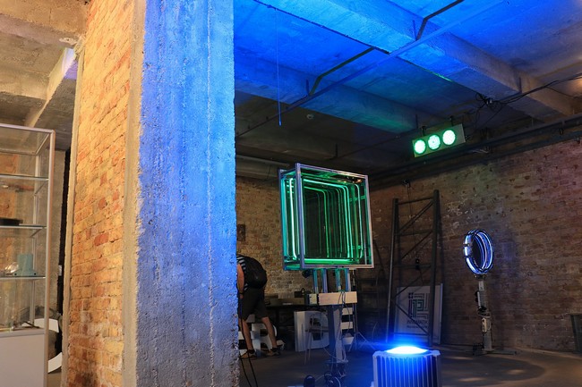 Gábor Németh Konkrét's light installations - photo by Károly Teleki Gábor Németh Konkrét's light installations